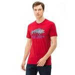 Nautica Erkek Kırmızı Bisiklet Yaka Kısa Kollu Slim Fit T-Shirt