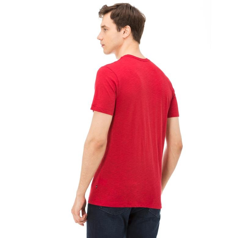 Nautica Erkek Kırmızı Bisiklet Yaka Kısa Kollu Slim Fit T-Shirt