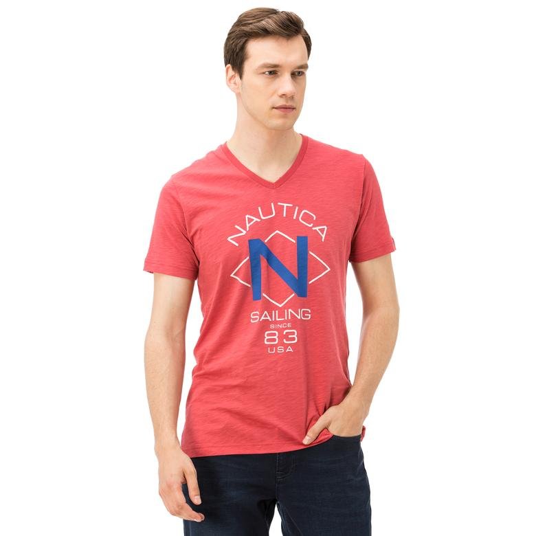 Nautica Erkek Kırmızı Kısa Kollu Slim Fit T-Shirt