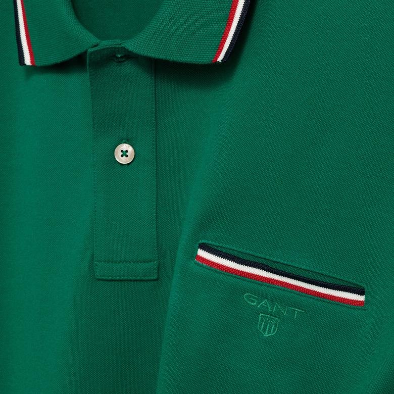 Gant Erkek Yeşil Regular Fit Piqué Rugger Polo
