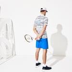 Lacoste Novak Djokovic Erkek Baskılı Beyaz - Lacivert Polo