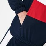 Lacoste Erkek Blok Desenli Dik Yaka Uzun Kollu Lacivert - Kırmızı Eşofman Takımı