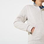 Lacoste Sport Erkek Baskılı Dik Yaka Açık Gri Sweatshirt