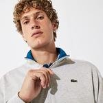 Lacoste Sport Erkek Baskılı Dik Yaka Açık Gri Sweatshirt