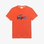 Lacoste Erkek Renkli Baskılı Desenli Turuncu T-Shirt