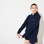 Lacoste Sport Kadın Kapüşonlu Fermuarlı Lacivert Sweatshirt