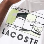 Lacoste Sport Erkek Beyaz Lacoste Baskılı Desenli T-Shirt
