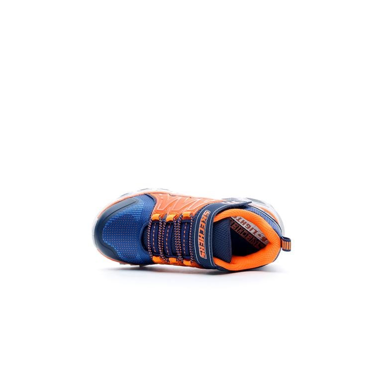 Skechers Hypno-Flash 2.0 Işıklı Çocuk Turuncu - Lacivert Spor Ayakkabı