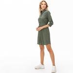 Lacoste Kadın Truvakar Kollu Yeşil Elbise