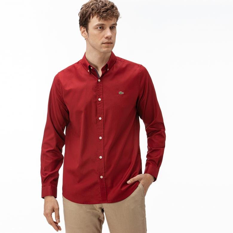 Lacoste Erkek Slim Fit Kırmızı Gömlek