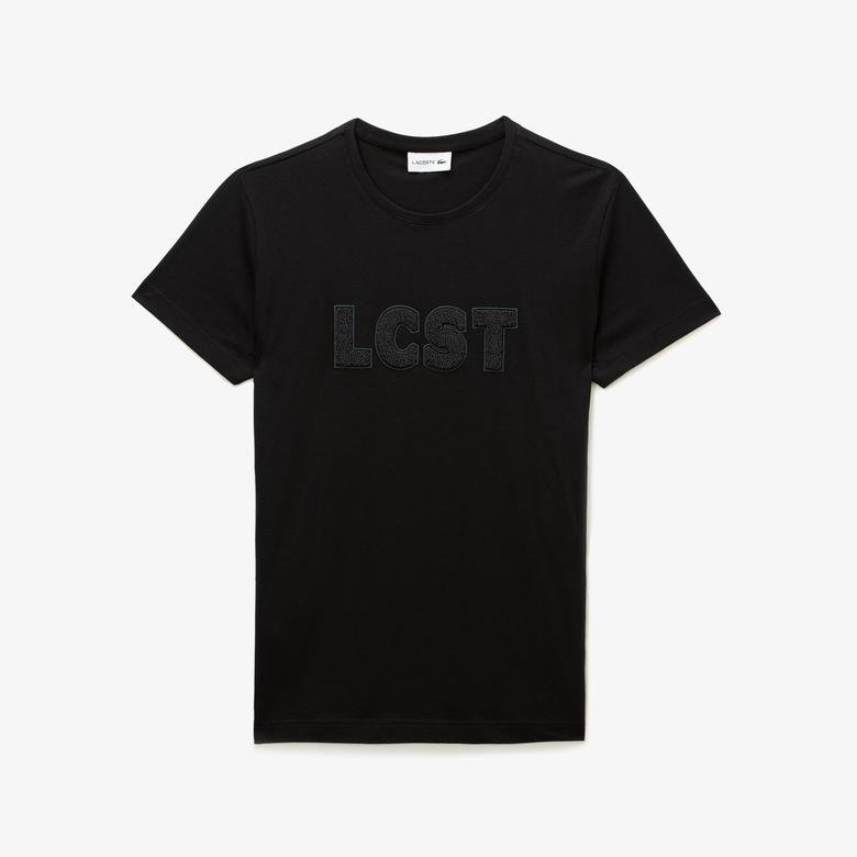 Lacoste Erkek Baskılı Siyah T-Shirt
