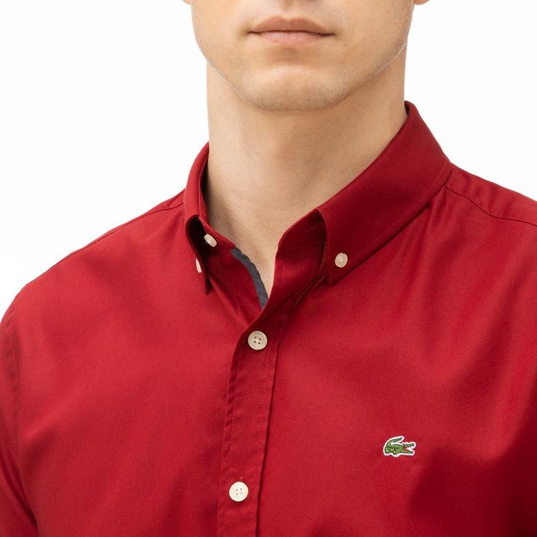 Lacoste Erkek Slim Fit Kırmızı Gömlek