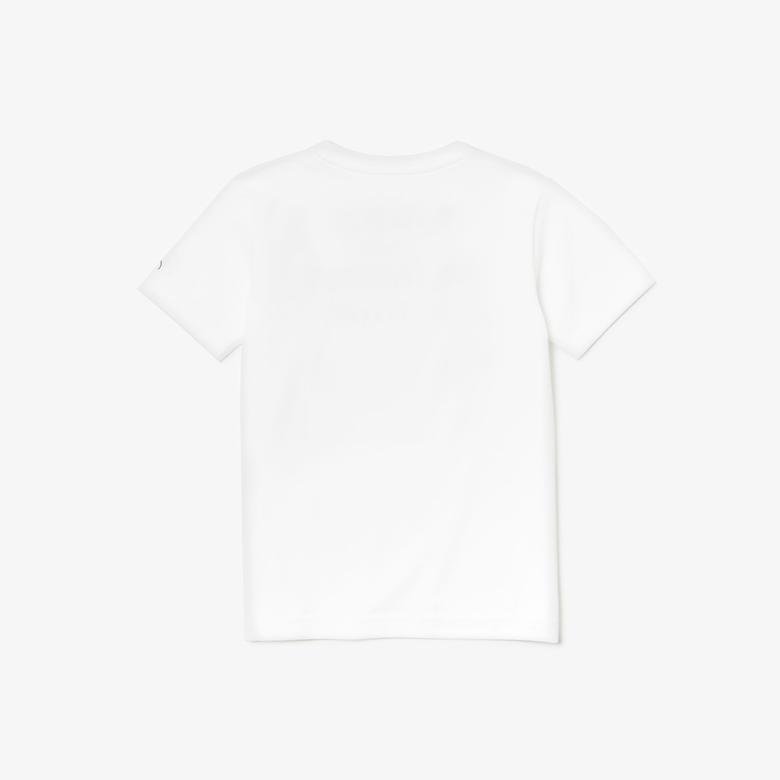 Lacoste Novak Djokovic Çocuk Beyaz Baskılı Desenli T-Shirt