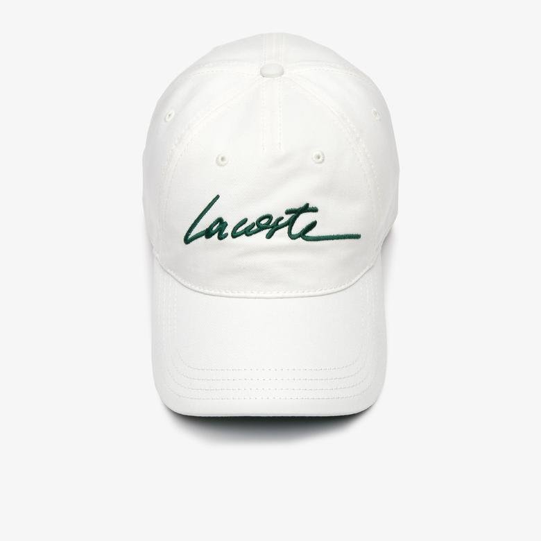 Lacoste L!VE Unisex Baskılı Beyaz Şapka