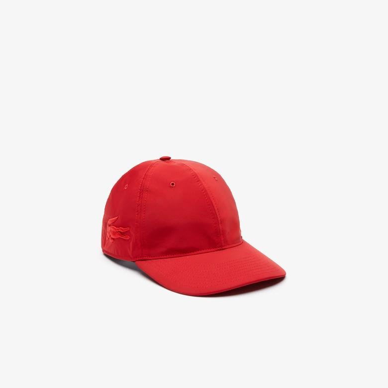 Lacoste Fashion Show Unisex Timsah Nakışlı Kırmızı Şapka