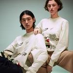 Lacoste Fashion Show Unisex Timsah Baskılı Beyaz Sweatshirt