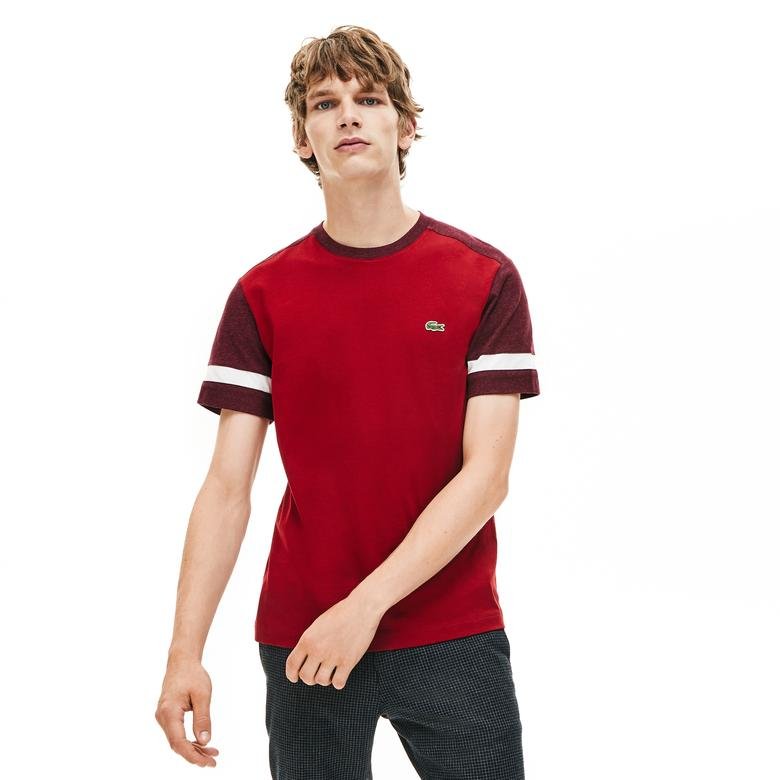 Lacoste Erkek Blok Desenli Kırmızı T-Shirt