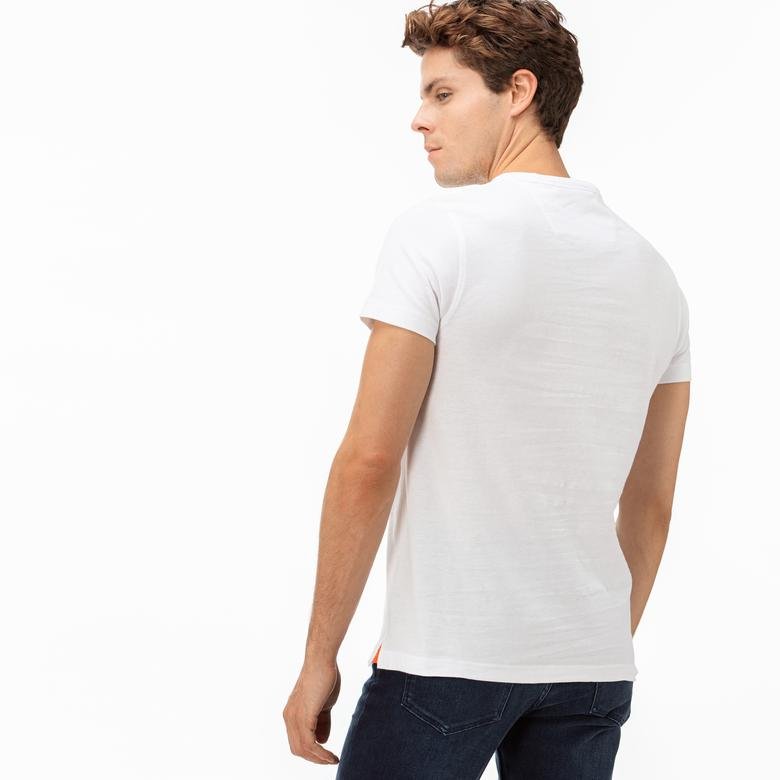 Lacoste Sport Erkek Lacoste Baskılı Beyaz T-Shirt
