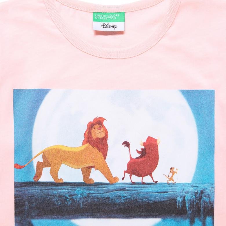 Benetton Çocuk Aslan Kral Baskılı T-Shirt