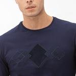Lacoste Erkek Desenli Lacivert Uzun Kollu T-Shirt