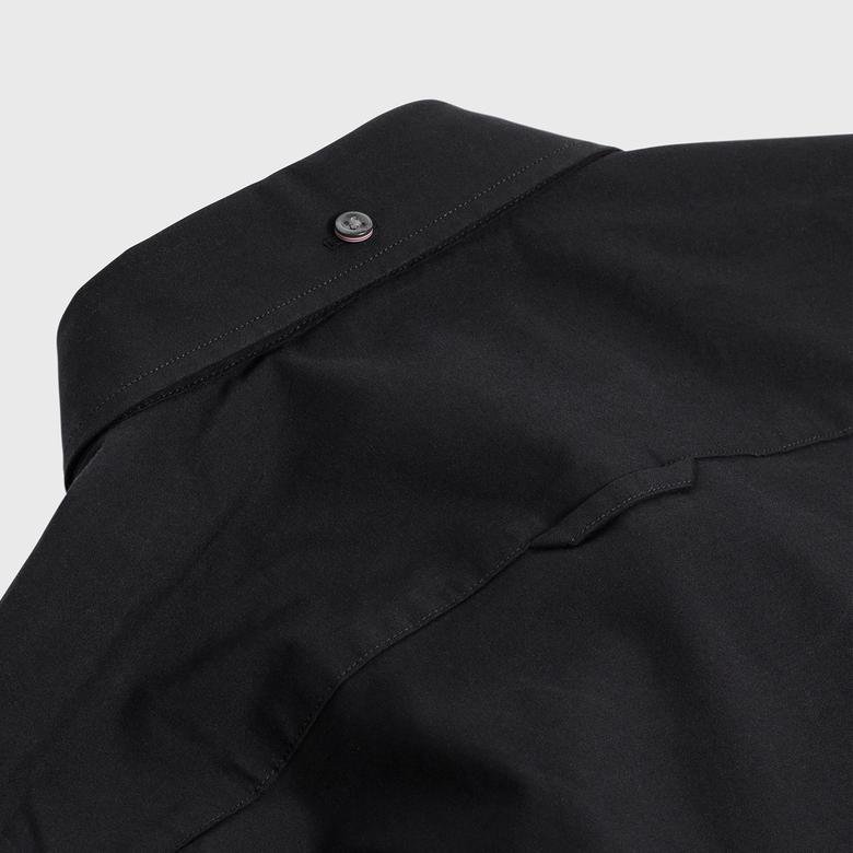 GANT Erkek Siyah Slim Fit Düğmeli Yaka Broadcloth Gömlek