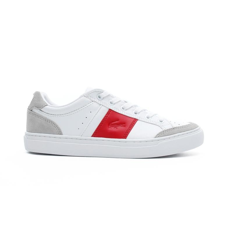 Lacoste Courtline 319 1 Us Cfa Kadın Beyaz - Kırmızı Casual Ayakkabı