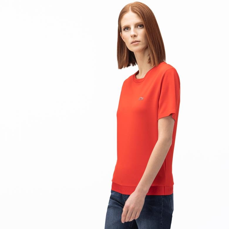 Lacoste Kadın Kayık Yaka Kırmızı T-Shirt