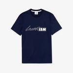 Lacoste L!VE Unisex Bisiklet Yaka Baskılı Lacivert T-Shirt
