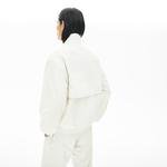 Lacoste Erkek Kapüşonlu Baskılı Beyaz Ceket