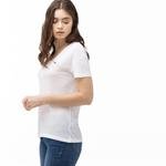 Lacoste Kadın Kayık Yaka Beyaz T-Shirt