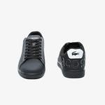 Lacoste Carnaby Evo Erkek Siyah Deri Logo Detaylı Sneaker