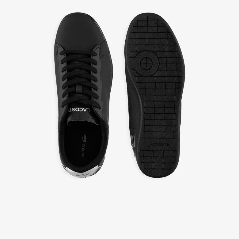 Lacoste Carnaby Evo Erkek Siyah Deri Logo Detaylı Sneaker