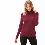 Lacoste Kadın Bordo Kaşmir Karışmlı Balıkçı Yaka Triko Kazak