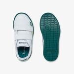 Lacoste Carnaby Evo 120 3 Sui Çocuk Beyaz - Yeşil Baskılı Sneaker