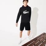 Lacoste Sport Erkek Kapüşonlu Baskılı Siyah Sweatshirt