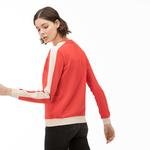 Lacoste Kadın Bisiklet Yaka Baskılı Kırmızı Sweatshirt