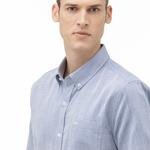 Lacoste Erkek Regular Fit Düğmeli Yaka Kısa Kollu Mavi Gömlek