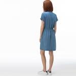 Lacoste Kadın Kısa Kollu Denim Lacivert Elbise