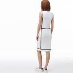 Lacoste Kadın V Yaka Kolsuz Beyaz Elbise