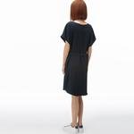 Lacoste Kadın Kayık Yaka Kısa Kollu Lacivert Elbise