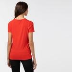 Lacoste Kadın Bisiklet Yaka Kırmızı T-Shirt