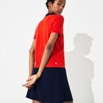 Lacoste Sport Kadın Polo Yaka Blok Desenli Kısa Kollu Renkli Elbise