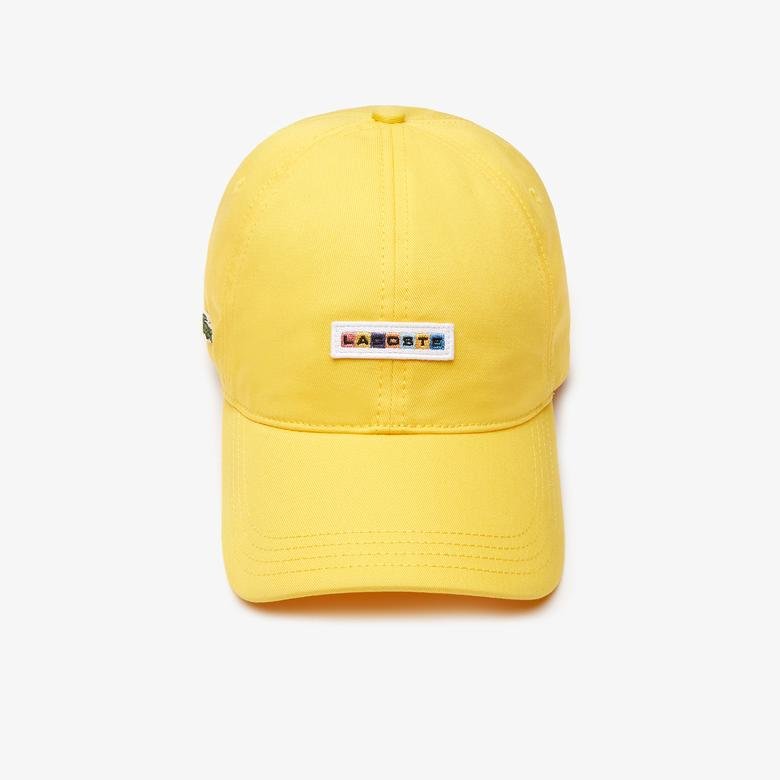 Lacoste Unisex Baskılı Sarı Şapka