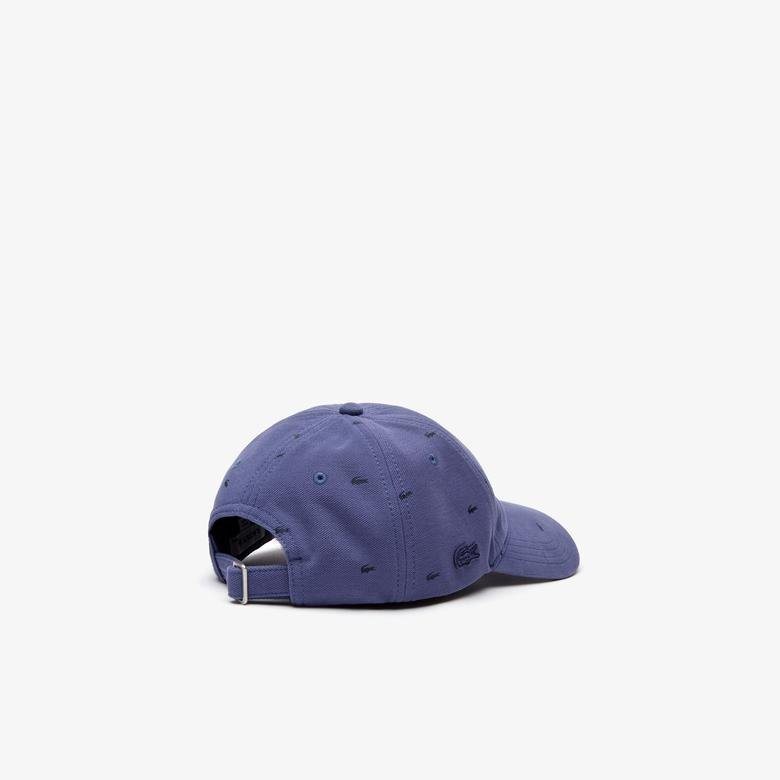 Lacoste Unisex Desenli Mavi Şapka