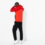 Lacoste Sport Erkek Fermuarlı Blok Desenli Uzun Kollu Kırmızı-Siyah Eşofman Takımı