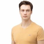 Lacoste Erkek V Yaka Açık Sarı T-Shirt