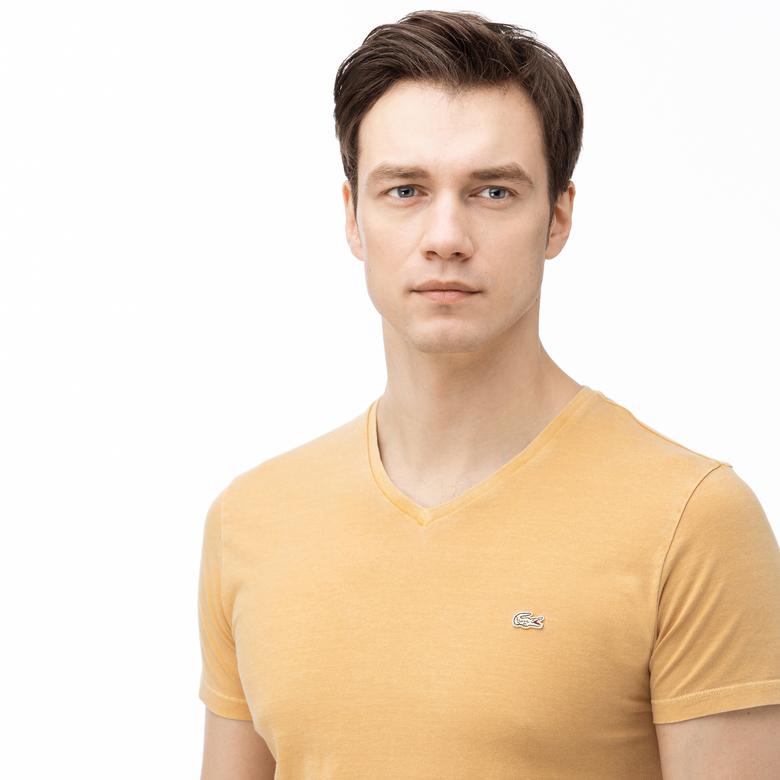 Lacoste Erkek V Yaka Açık Sarı T-Shirt
