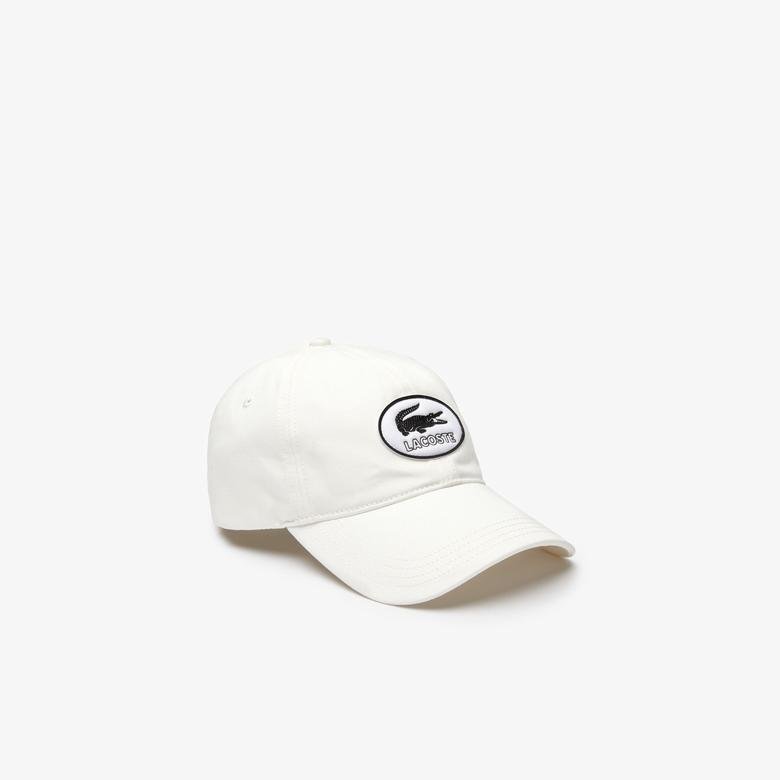 Lacoste Unisex Baskılı Beyaz Şapka
