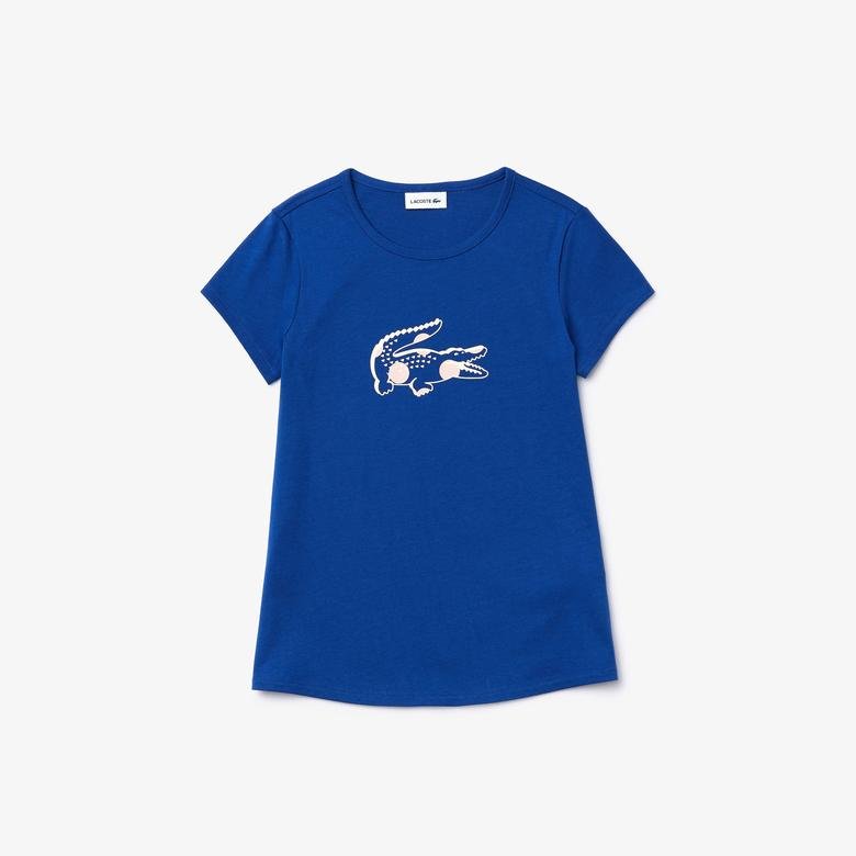 Lacoste Çocuk Bisiklet Yaka Desenli Saks Mavi T-Shirt