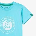 Lacoste Sport Çocuk Bisiklet Yaka Desenli Açık Mavi T-Shirt